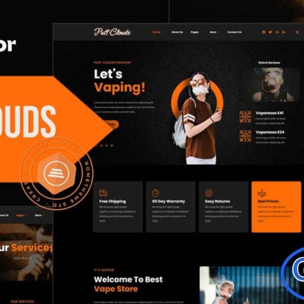 Puff Clouds – Vape Store Elementor Template Kit Puff Clouds is a modern and stylish Elementor Template Kit crafted specifically for vape stores, vape accessories retailers, and vape community websites. Designed for WordPress users, this template kit helps you build a professional online shop for e-liquids, vape devices, and related products without writing a single line of code.