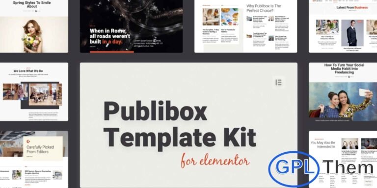 Publibox – Blog & Magazine Elementor Template Kit Publibox is a modern and beautifully crafted Elementor Template Kit designed for bloggers, online magazines, and digital news platforms. Whether you’re running a personal blog, editorial site, or niche publication, Publibox helps you build a clean, engaging, and high-performing website with ease.