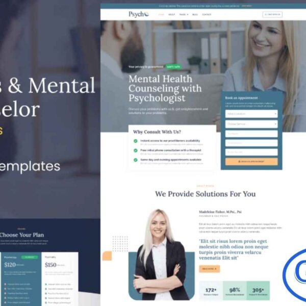 Psych – Mental Health Counselor Elementor Template Kit Psych is a beautifully crafted Elementor Template Kit designed for psychologists, psychiatrists, therapists, mental health counselors, and wellness practitioners. It features a calming, modern design that helps build trust and clearly communicates your services.
