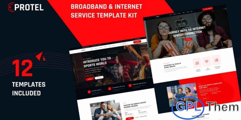 Protel – Broadband & Internet Provider Elementor Template Kit Protel is a modern and professional Elementor Template Kit designed specifically for broadband, internet service providers, and telecom businesses. Built for fast and simple website creation, it allows you to launch a fully functional service website without writing a single line of code.