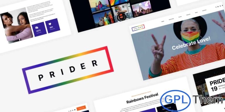 Prider – LGBTQ & Gay Rights Festival Elementor Template Kit Prider is a vibrant and stylish Elementor Template Kit crafted for LGBTQ communities, pride festivals, events, organizations, and advocacy groups. Designed with a clean, modern aesthetic, it helps you build a powerful online presence to promote equality, awareness, and community-driven initiatives.