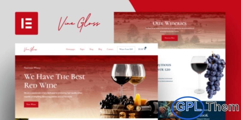 Vine Gloss – Wine Shop & Vineyard Elementor Template Kit Vine Gloss is a beautifully designed Elementor Template Kit perfect for wineries, vineyards, and online wine shops. With its elegant and modern layout, this kit helps you create a captivating website to showcase your wine collections, share your story, and promote your products effortlessly.