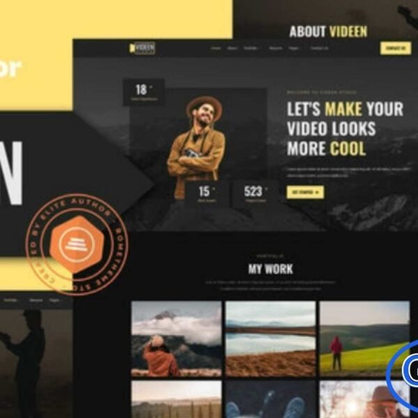 Videen – Video Editor Studio Elementor Template Kit Videen is a sleek and modern Elementor Template Kit crafted for video editors, filmmakers, photography studios, creative agencies, and production companies. Featuring a clean dark aesthetic, Videen provides a professional platform to showcase your portfolio, highlight your services, and attract clients with visually stunning layouts.