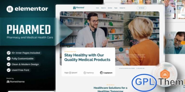 Pharmed – Pharmacy & Medical Health Care Elementor Template Kit Pharmed is a clean, modern, and powerful Elementor Template Kit specially crafted for pharmacies, medical stores, healthcare providers, and pharmaceutical businesses. Built with the intuitive Elementor Page Builder, it allows you to create a fully functional and professional website without writing a single line of code.