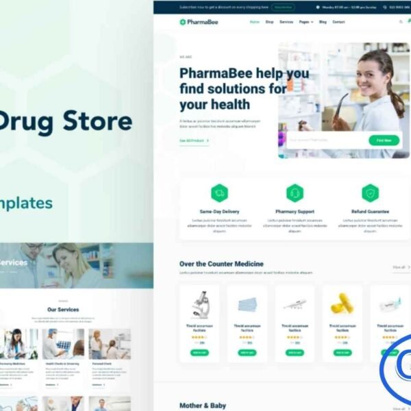PharmaBee – Pharmacy & Drug Store Website Elementor Template Kit PharmaBee is a professionally crafted Elementor Template Kit designed to help you build a modern and fully functional online store for pharmacies, drug stores, herbal shops, and medical suppliers. Powered by Elementor and WooCommerce, this template kit makes it easy to showcase products, highlight services, and create a seamless shopping experience—without any coding required.