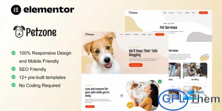 PetZone – Pet Care Services Elementor Template Kit PetZone is a beautifully crafted Elementor Template Kit designed specifically for pet care service providers. Perfect for websites offering services like puppy sitting, dog walking, pet sitting, pet taxi, overnight care, pet medical assistance, and more, this kit helps you build a professional and engaging online presence with ease.