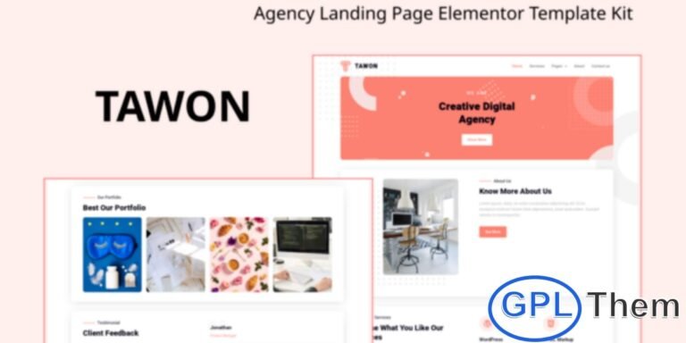 Tawon – Agency Landing Page Elementor Template Kit Tawon is a sleek and modern Elementor Template Kit designed for creative agencies, freelancers, and corporate service providers who want to showcase their expertise and professionalism online. Featuring a clean, contemporary design, this template kit helps you build a powerful landing page that highlights your services, portfolio, and team in a visually engaging way.