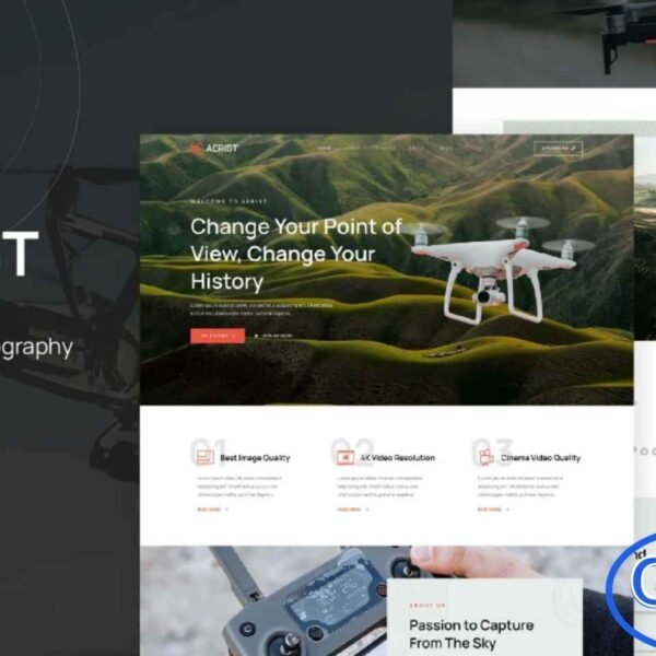 Aerist – Drone Aerial Video & Photography Elementor Template Kit Aerist is a modern and professionally crafted Elementor Template Kit designed for drone rental companies, aerial videography services, and drone photography businesses. With its clean, sleek, and visually engaging layout, Aerist makes it easy to build a high-quality website that showcases your services with impact.