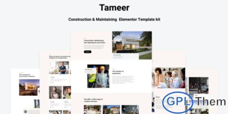 Tammer – Construction & Maintenance Elementor Template Kit Tammer is a powerful and professional Elementor Template Kit crafted for construction, maintenance, and repair service websites. Designed with a modern and robust layout, it helps you build a strong online presence for your business without any coding skills required.