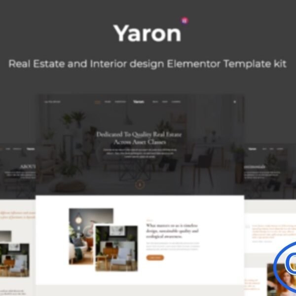 Yaron – Real Estate & Interior Design Elementor Template Kit Yaron is a modern and stylish Elementor Template Kit designed for real estate agencies, interior design studios, and architecture firms. It features a minimalist and contemporary layout that highlights your property listings, design projects, and services with elegance.