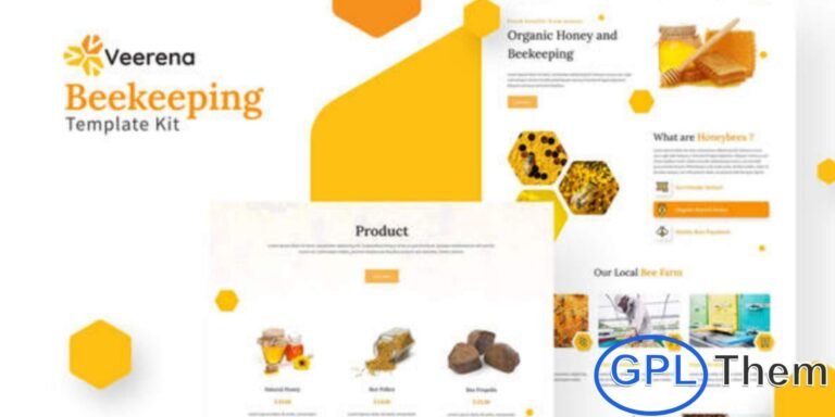 Veerena – Honey Bee & Beekeeping Elementor Template Kit Veerena is a beautifully designed Elementor Template Kit crafted for beekeeping, honey production, and natural product websites. With its warm and organic aesthetic, this kit helps you showcase your honey products, promote conservation efforts, or highlight your beekeeping services effortlessly.