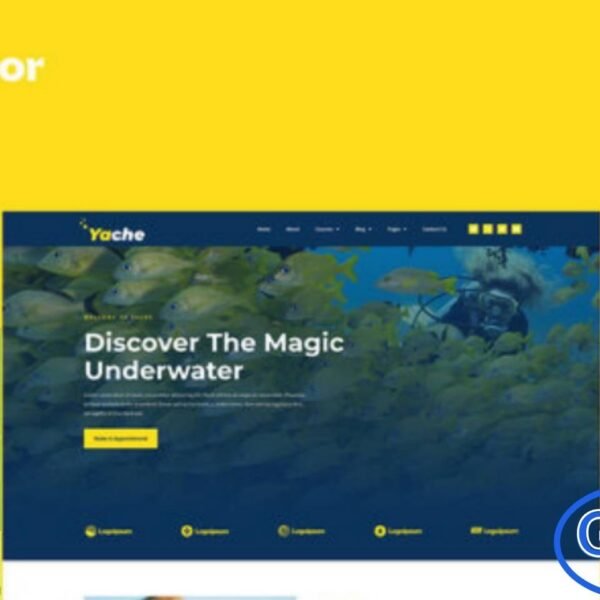 Yache – Scuba Diving Center Elementor Pro Full Site Template Kit Yache is a complete Elementor Pro Template Kit designed for scuba diving centers, diving schools, and water sports websites. It features a modern, ocean-inspired design that perfectly showcases your diving lessons, underwater tours, and adventure packages.