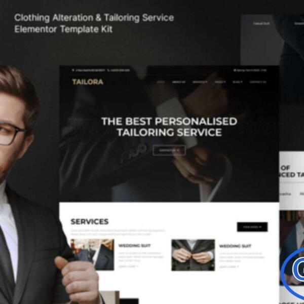 Tailora – Clothing Alteration & Tailoring Service Elementor Template Kit Tailora is a stylish and modern Elementor Template Kit crafted for clothing alteration, tailoring, and fashion-related services. Perfect for bespoke tailors, fashion designers, and clothing repair specialists, this kit allows you to create a professional website that reflects quality and craftsmanship.