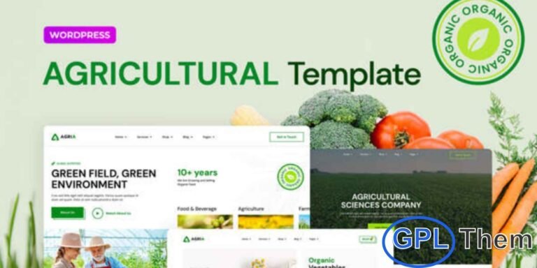 Agria – Agriculture Company Elementor Pro Template Kit Agria is a premium Elementor Pro Template Kit designed for agriculture businesses, organic farms, dairy producers, fruit and vegetable suppliers, and eco-friendly brands. With its fresh, modern, and fully responsive design, Agria helps you build a professional website that beautifully showcases your farm products, services, and sustainable practices.