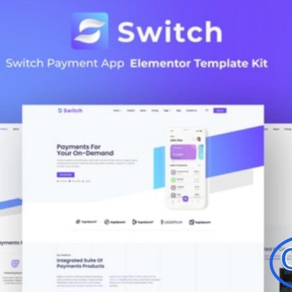 Switch – Payment App Elementor Template Kit Switch is a fully responsive Elementor Template Kit designed for payment apps, fintech startups, and digital wallet services. Built with the Elementor Page Builder, Switch allows you to create a professional, high-converting website without any coding knowledge.