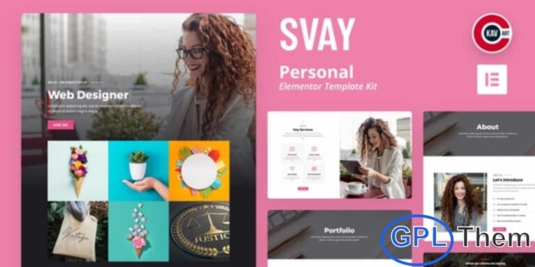 Svay – Personal Portfolio Elementor Template Kit Svay is a sleek and professional Elementor Template Kit designed for personal portfolios, creatives, freelancers, and professionals who want to showcase their work online. With its modern, clean, and visually appealing layouts, Svay makes it easy to create a fully functional website quickly using Elementor — no coding required.