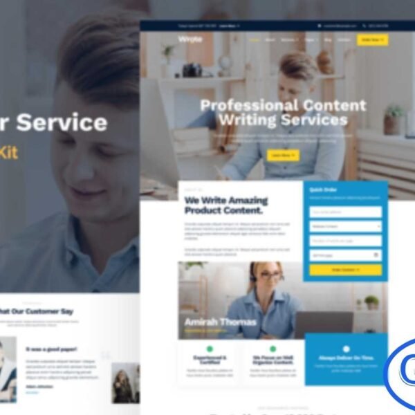 Wrote – Content Writing & Copywriting Elementor Template Kit Wrote is a professional Elementor Template Kit created for content writing, copywriting, and creative service websites. Perfect for writers, freelancers, and marketing agencies, this kit helps you build a polished and engaging online presence with ease.