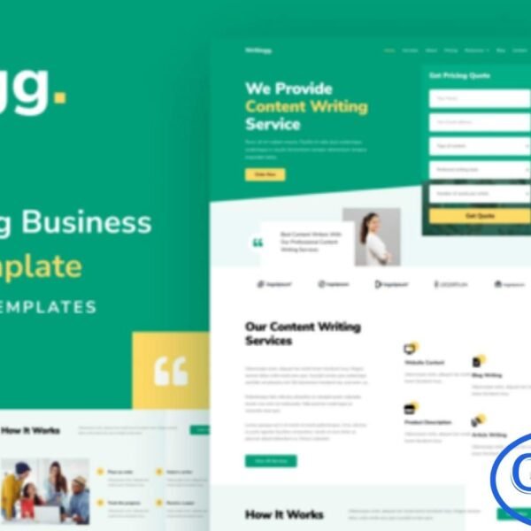 Writingg – Content Copywriting Services Elementor Template Kit Writingg is a modern Elementor Template Kit crafted specifically for content writers, copywriters, and creative writing agencies. It comes with 15 professionally designed pages and sections, allowing you to build a polished website that highlights your writing services and portfolio with ease.