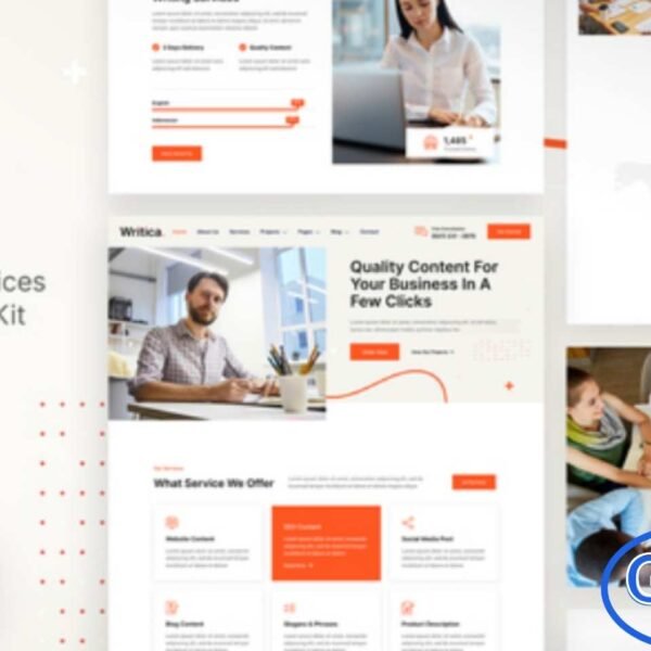 Writica – Content Writing Services Elementor Template Kit Writica is a modern and elegant Elementor Template Kit designed specifically for content writers, bloggers, authors, influencers, and copywriting service providers. Featuring a clean, creative, and fully responsive layout, this kit ensures your website looks stunning on all devices.