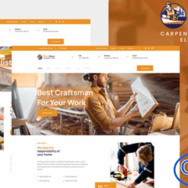 Woodsaw – Carpenter & Craftsman Elementor Template Kit Woodsaw is a professional Elementor Template Kit designed for carpenters, craftsmen, and woodworking businesses. Perfect for showcasing your woodcraft services, furniture repair, custom woodworking, and construction projects, this template kit features a modern, clean, and fully responsive design.