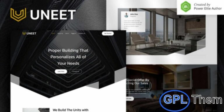 Uneet – Apartment & Single Property Real Estate Elementor Template Kit Uneet is a stylish and elegant Elementor Template Kit designed for real estate professionals, property agents, and architects. Perfect for showcasing apartments, villas, single properties, or rental homes, this template kit helps you build a professional WordPress website effortlessly.