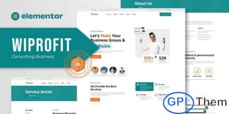 Wiprofit – Consulting Business Elementor Template Kit Wiprofit is a modern and professional Elementor Template Kit designed specifically for consulting firms, business advisors, corporate agencies, and financial experts. It features a clean, fully responsive, and easily customizable design, perfect for showcasing business cases, services, and consultancy solutions.