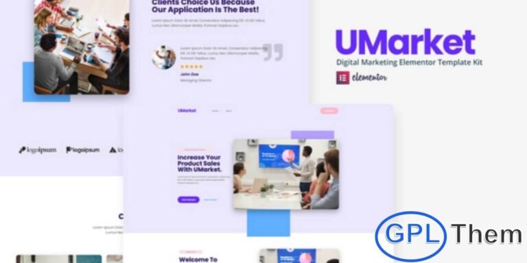 UMarket – Digital Marketing Elementor Template Kit UMarket is a sleek and modern Elementor Template Kit crafted for digital marketing agencies, creative professionals, freelancers, and online businesses. Designed with elegant typography, clean layouts, and flat color schemes, this kit helps you build a professional one-page portfolio or marketing website with ease.