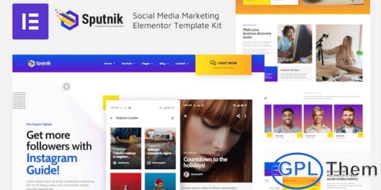 Sputnik – Social Media Marketing Elementor Template Kit Sputnik is a sleek and modern Elementor Template Kit crafted for social media marketing agencies, digital marketing firms, and online marketing professionals. With its stylish design and versatile layouts, Sputnik makes it easy to create a professional website that effectively showcases your services, campaigns, and portfolio.