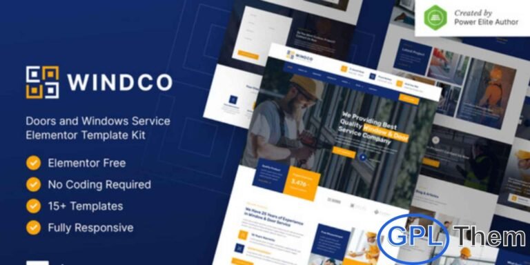 Windco – Doors & Windows Services Elementor Template Kit Windco is a modern and professional Elementor Template Kit designed for window and door service companies, including installation, repair, UPVC services, woodworking, and home improvement businesses. Featuring a clean layout and 100% responsive design, it ensures your website looks flawless on every device.
