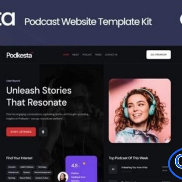 Podkesta – Dark Theme Podcast Elementor Template Kit Podkesta is a sleek and modern Elementor Template Kit crafted for podcasters, radio hosts, vloggers, and digital content creators. Featuring a bold dark-theme aesthetic, this kit delivers a professional and stylish online presence that elevates your podcast brand.