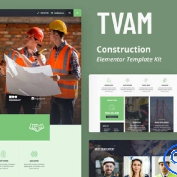 Tvam – Construction Elementor Template Kit Tvam is a modern and professional Elementor Template Kit crafted for construction companies, real estate developers, and architecture agencies. With its clean and responsive design, Tvam allows you to create a stunning and functional website effortlessly.