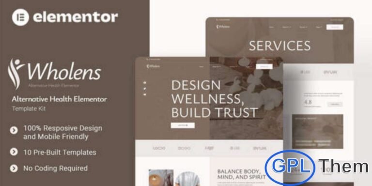 Wholens – Alternative Health Elementor Template Kit Wholens is a beautifully designed Elementor Template Kit crafted for businesses in the alternative health and wellness industry. Ideal for practitioners offering natural therapies, herbal treatments, holistic healing, and wellness coaching, this kit helps you create a calming and professional website with ease.
