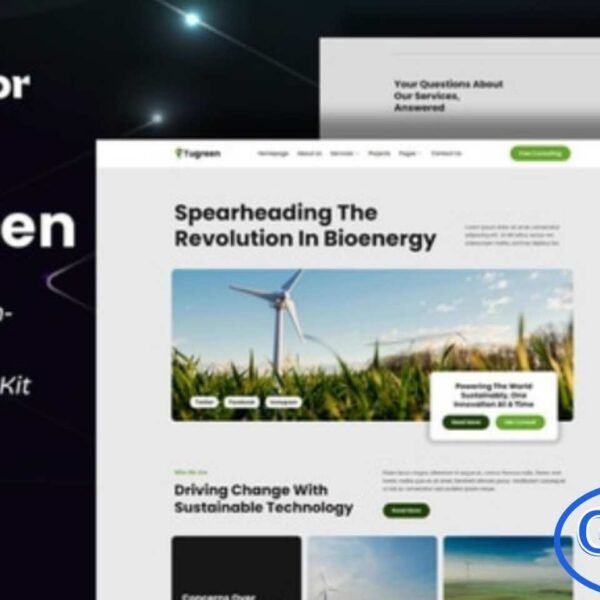 Tugreen – Green Energy & Technology Company Elementor Template Kit Tugreen is a modern and eco-friendly Elementor Template Kit designed specifically for green energy, renewable technology, and sustainable business websites. With its clean design and creative layout, Tugreen helps you build a professional and engaging online presence effortlessly.