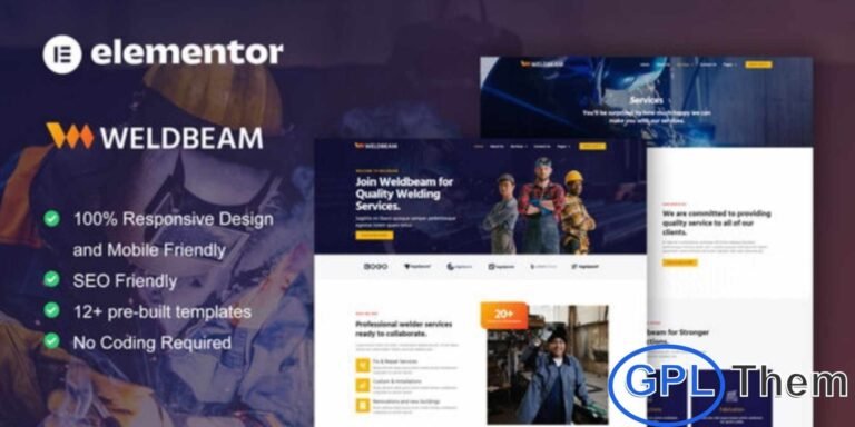 WelderX – Welding Services Elementor Pro Template Kit WelderX is a modern and professional Elementor Pro Template Kit designed specifically for welding services, metalworking, fabrication, and industrial businesses. Featuring a clean and stylish layout, this kit offers 10+ pre-built templates with an elegant and contemporary design to help you create a powerful online presence.