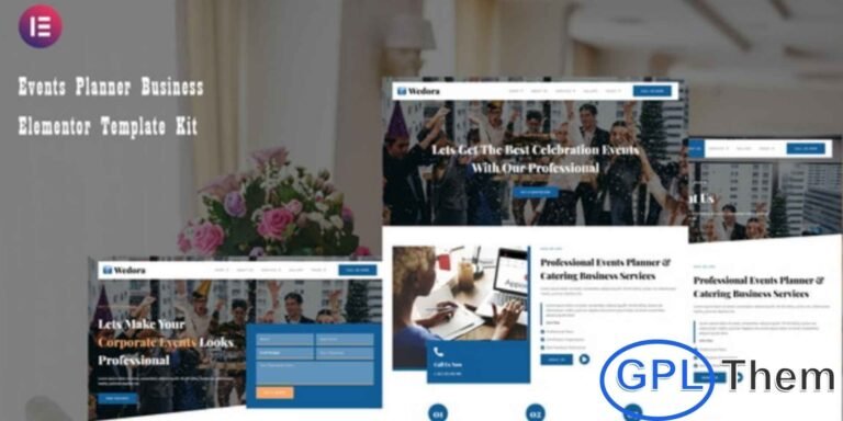 Wedora – Events Planner Business Elementor Template Kit Wedora is a modern and elegant Elementor Template Kit designed for event planners, wedding organizers, and business event services. It offers a stylish and professional layout that helps you build a stunning website effortlessly using the Elementor Page Builder plugin.