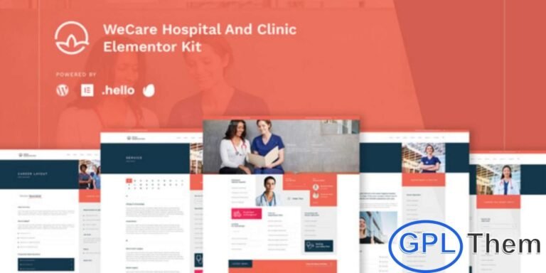 WeCare – Hospital & Clinic Elementor Template Kit WeCare is a professional and user-friendly Elementor Template Kit designed specifically for hospitals, clinics, healthcare centers, and medical professionals. Crafted with a strong focus on user experience (UX), WeCare ensures easy navigation and access to essential healthcare information.