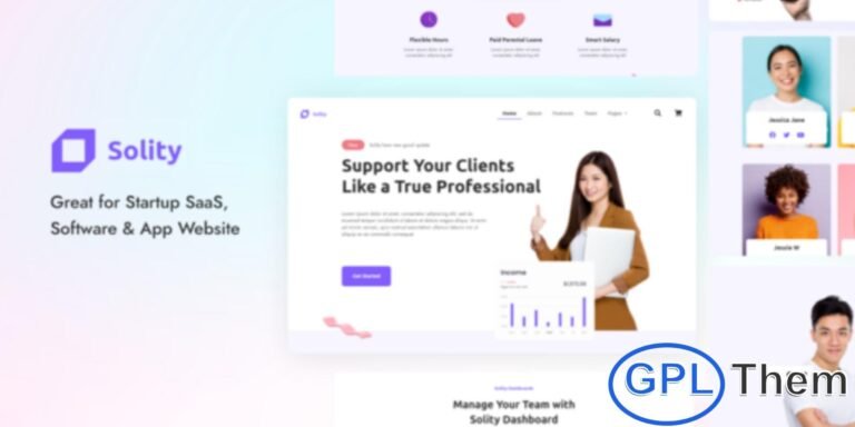 Solity – SaaS & Startup Elementor Template Kit Solity is a modern and professional Elementor Template Kit crafted for software companies, SaaS businesses, tech startups, digital agencies, and web app landing pages. With its clean and contemporary design, Solity makes it easy to create a fully functional website that highlights your products, services, and solutions.