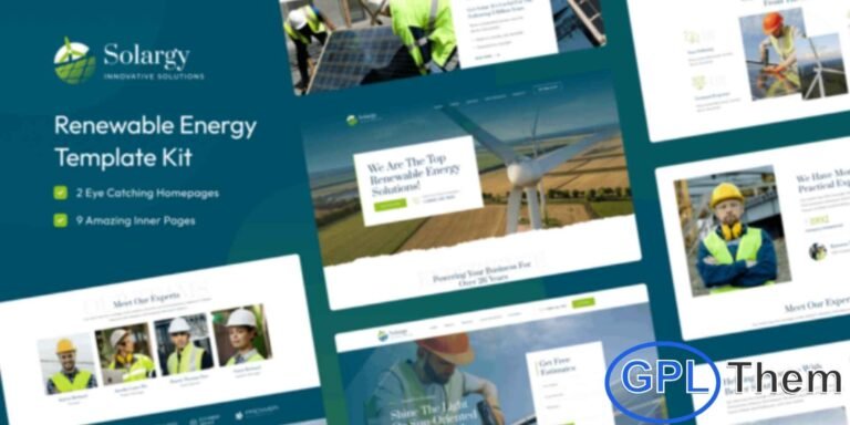 Solargy – Solar & Alternative Energy Elementor Template Kit Solargy is a modern and eco-friendly Elementor Template Kit designed for solar energy companies, renewable energy providers, and green technology businesses. With its clean and professional design, Solargy allows you to create a fully responsive website that highlights your services, projects, and sustainable solutions.