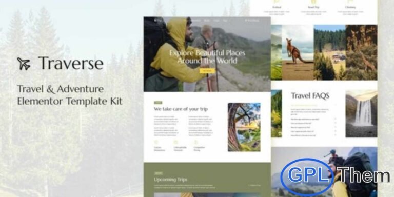 TraveX – Travel & Tour Agency Elementor Template Kit TraveX is a modern and professional Elementor Template Kit built specifically for Travel and Tour Agencies, adventure companies, and tourism businesses. This kit lets you showcase travel destinations, tour packages, and services beautifully using the power of Elementor Pro widgets and global styling.
