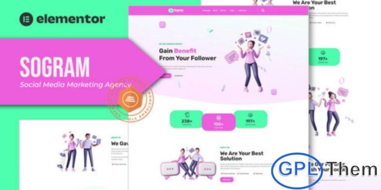 Sogram – Social Media Marketing Agency Elementor Template Kit Sogram is a modern and professional Elementor Template Kit designed for social media marketing agencies, digital marketing firms, and online branding specialists. With its sleek and engaging design, Sogram makes it easy to showcase your services, portfolio, and client success stories effectively.