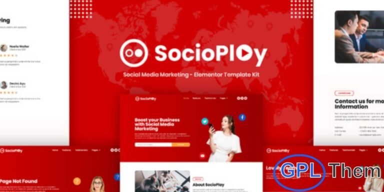 Socioplay – Social Media Marketing Elementor Template Kit Socioplay is a modern and professional Elementor Template Kit designed for social media marketing agencies, digital marketers, and online branding specialists. With its clean and contemporary design, Socioplay makes it easy to create a visually appealing website that showcases your marketing services, campaigns, and client portfolio.