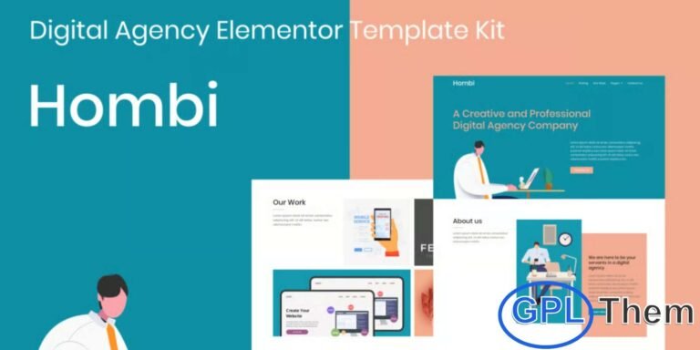 Hombi – Digital Agency Elementor Template Kit Hombi is a modern and professional Elementor Template Kit designed for digital agencies, freelancers, and service providers looking to showcase their services online. Featuring a contemporary and sleek design, this template kit allows you to present your portfolio, services, and agency profile in a professional manner.