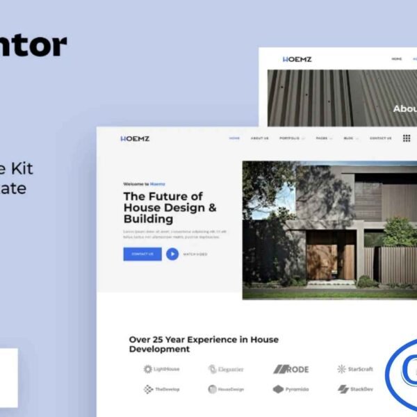 Hoemz – Home & Real Estate Developer Elementor Template Kit Hoemz is a modern and professional Elementor Template Kit designed for home developer agencies, real estate developers, construction companies, architecture firms, interior designers, and property businesses. Featuring a clean and elegant design, Hoemz allows you to showcase projects, services, team members, and property portfolios effectively.