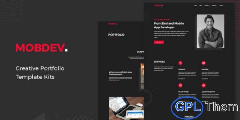 Mobdev – Creative Portfolio & Resume Elementor Template Kit Mobdev is a stylish and modern Elementor Template Kit designed to help professionals, freelancers, and creatives build an impressive personal portfolio or resume website. With 10 beautifully crafted pages, this kit provides everything you need to showcase your skills, experience, and projects in a clean and professional layout.