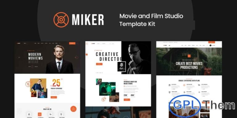 Miker – Movie & Film Studio Elementor Template Kit Miker is a sleek and modern Elementor Template Kit designed for movie production companies, film studios, filmmakers, and entertainment businesses. Perfect for showcasing films, trailers, campaigns, and studio portfolios, Miker helps you create a professional and visually engaging website that highlights your creative projects.