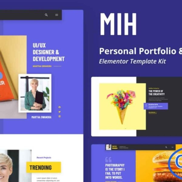 MIH – Personal Portfolio & Resume Elementor Template Kit MIH is a modern and professional Elementor Template Kit designed for personal portfolios, resumes, and creative showcases. Perfect for freelancers, designers, artists, and professionals, this kit allows you to quickly build a polished and visually appealing WordPress website.
