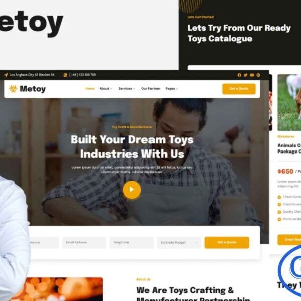MeToy – Toys Craft & Manufacturer Elementor Template Kit MeToy is a modern and versatile Elementor Template Kit designed for toy manufacturers, craft businesses, and children’s product companies. With its clean and playful design, MeToy allows you to create a professional and engaging website that showcases products, services, and brand values effectively.