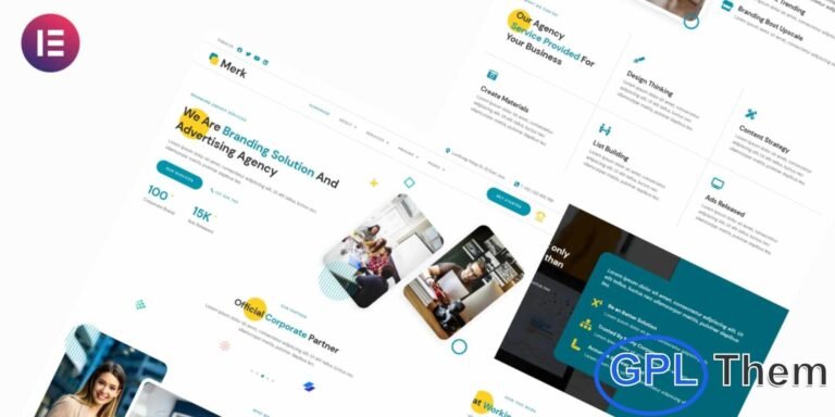 Merk – Branding Solution & Advertising Agency Elementor Template Kit Merk is a modern and professional Elementor Template Kit designed for branding agencies, advertising firms, and marketing professionals. With its clean and contemporary design, Merk helps you create a visually appealing website that effectively showcases services, portfolios, and client success stories.