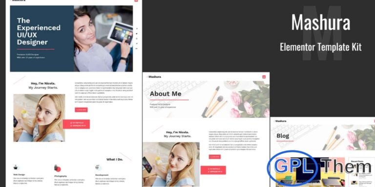 Mashura – Portfolio Elementor Template Kit Mashura is a sleek and modern Elementor Template Kit designed for freelancers, creative professionals, designers, and agencies looking to showcase their portfolio. With clean layouts and stylish design elements, Mashura allows you to present your work, projects, and services in a professional and visually appealing way.