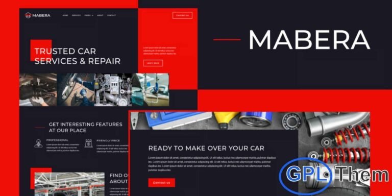 Mabera – Car Service & Repair Elementor Template Kit Mabera is a modern and professional Elementor Template Kit designed for car service centers, auto repair shops, and automotive businesses. With its clean and contemporary design, Mabera allows you to showcase your services, team, and offerings in a professional and visually appealing way.